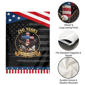 Christian Patriotic Eagle Cross Garden Flag 250 Years Faith And Freedom USA Gift TS12 Print Your Wear