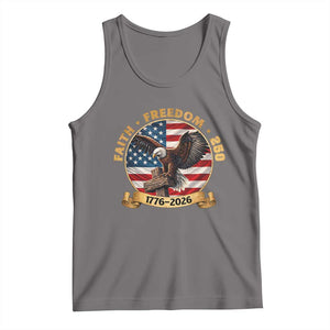 250 Years Faith And Freedom Tank Top Patriotic Eagle Cross American Pride Gift TS12 Deep Heather Print Your Wear