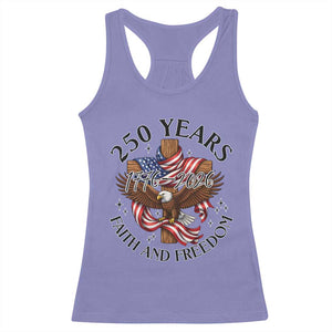 250 Years Faith And Freedom Racerback Tank Top Patriotic Christian Eagle TS12 Violet Print Your Wear