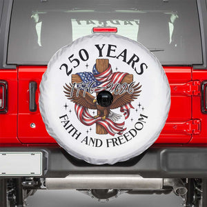 250 Years Faith And Freedom Spare Tire Cover Patriotic Christian Eagle TS12 White Print Your Wear