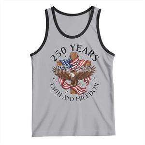 250 Years Faith And Freedom Tank Top Patriotic Christian Eagle TS12 Athletic Heather Black Print Your Wear