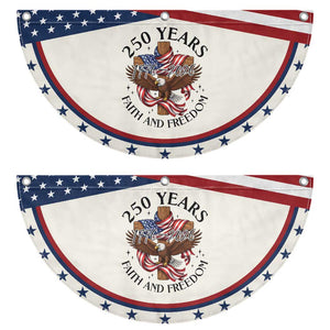 250 Years Faith And Freedom Patriotic Fan Flag Christian Eagle Gift