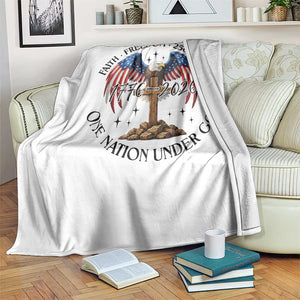 Patriotic Eagle Cross One Nation Under God Throw Blanket 250th Anniversary TS12 Print Your Wear