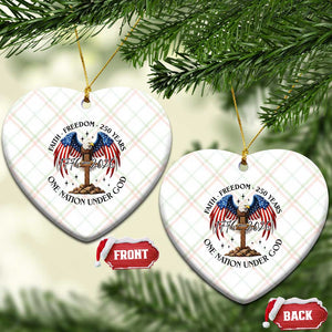 Patriotic Eagle Cross One Nation Under God Ceramic Ornament 250th Anniversary TS12 Print Your Wear