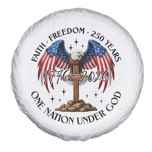 Patriotic Eagle Cross One Nation Under God Spare Tire Cover 250th Anniversary TS12 Print Your Wear
