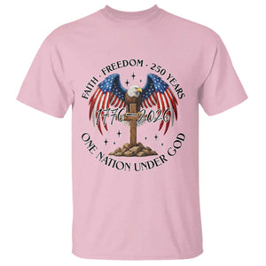 Patriotic Eagle Cross One Nation Under God T Shirt 250th Anniversary TS12 Light Pink Print Your Wear