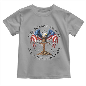 Patriotic Eagle Cross One Nation Under God Toddler T Shirt 250th Anniversary TS12 Sport Gray Print Your Wear