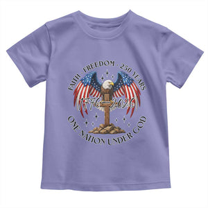 Patriotic Eagle Cross One Nation Under God Toddler T Shirt 250th Anniversary TS12 Violet Print Your Wear