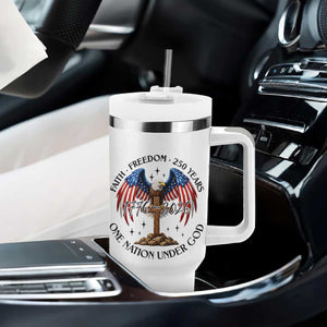 Patriotic Eagle Cross One Nation Under God Tumbler With Handle 250th Anniversary TS12 Print Your Wear