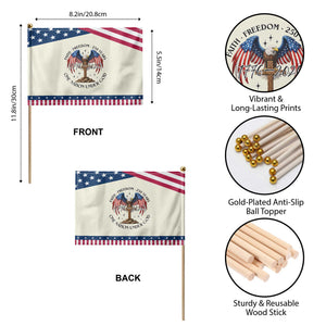 Patriotic Eagle Cross One Nation Under God Patriotic Handheld Flag 250th Anniversary TS12 Print Your Wear