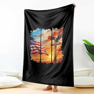 Faith And Freedom Christian American Flag Eagle Throw Blanket American Faith Pride TS12 Print Your Wear