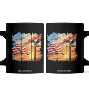 Faith And Freedom Christian American Flag Eagle Coffee Mug American Faith Pride TS12 Black Print Your Wear