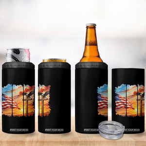 Faith And Freedom Christian American Flag Eagle 4 in 1 Can Cooler Tumbler American Faith Pride TS12 Print Your Wear