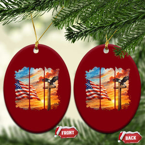 Faith And Freedom Christian American Flag Eagle Ceramic Ornament American Faith Pride TS12 Print Your Wear