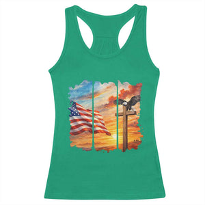 Faith And Freedom Christian American Flag Eagle Racerback Tank Top American Faith Pride TS12 Irish Green Print Your Wear