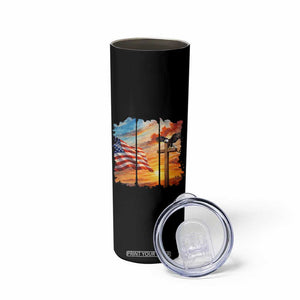 Faith And Freedom Christian American Flag Eagle Skinny Tumbler American Faith Pride TS12 Print Your Wear
