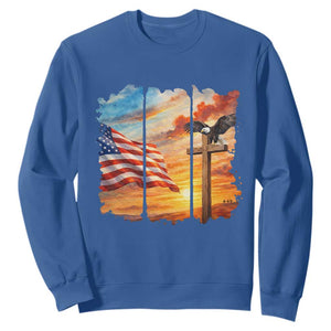 Faith And Freedom Christian American Flag Eagle Sweatshirt American Faith Pride TS12 Royal Blue Print Your Wear