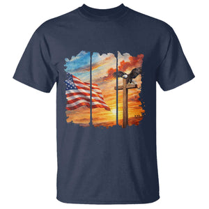Faith And Freedom Christian American Flag Eagle T Shirt American Faith Pride TS12 Navy Print Your Wear