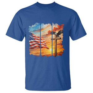 Faith And Freedom Christian American Flag Eagle T Shirt American Faith Pride TS12 Royal Blue Print Your Wear