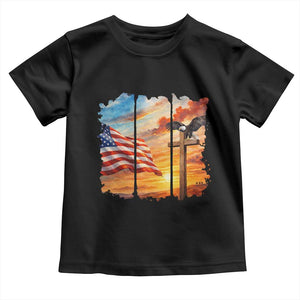 Faith And Freedom Christian American Flag Eagle Toddler T Shirt American Faith Pride TS12 Black Print Your Wear