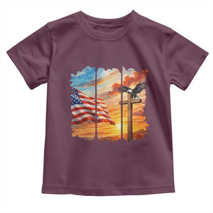 Faith And Freedom Christian American Flag Eagle Toddler T Shirt American Faith Pride TS12 Maroon Print Your Wear