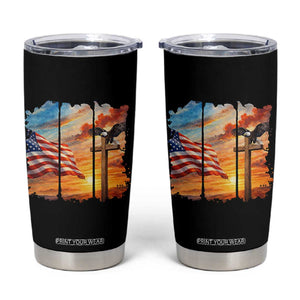 Faith And Freedom Christian American Flag Eagle Tumbler Cup American Faith Pride TS12 Black Print Your Wear