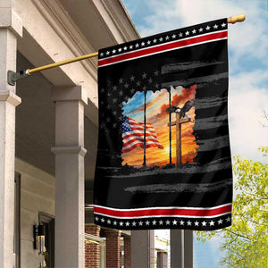 Faith And Freedom Christian American Flag Eagle Garden Flag American Faith Pride TS12 Distressed Black Red Print Your Wear