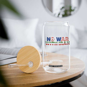 No War USA Iran Flag Glass Can Iranian Freedom Peace Advocate Gift TS12 Print Your Wear