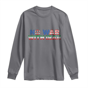 No War USA Iran Flag Long Sleeve Shirt Iranian Freedom Peace Advocate Gift TS12 Charcoal Print Your Wear