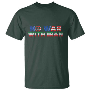 No War USA Iran Flag T Shirt Iranian Freedom Peace Advocate Gift TS12 Dark Forest Green Print Your Wear
