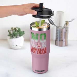 No Us Israel War On Iran Flip Straw Tumbler Anti War Political Protest Statement TS12 One Size: 30 oz Light Pink Print Your Wear
