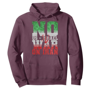 No Us Israel War On Iran Hoodie Anti War Political Protest Statement TS12 Maroon Print Your Wear