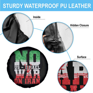No Us Israel War On Iran Spare Tire Cover Anti War Political Protest Statement TS12 Print Your Wear