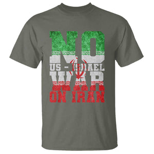No Us Israel War On Iran T Shirt Anti War Political Protest Statement TS12 Military Green Print Your Wear