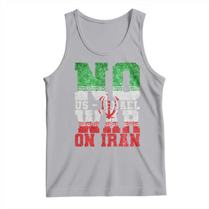 No Us Israel War On Iran Tank Top Anti War Political Protest Statement TS12 Athletic Heather Print Your Wear