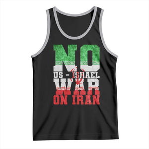 No Us Israel War On Iran Tank Top Anti War Political Protest Statement TS12 Black Athletic Heather Print Your Wear