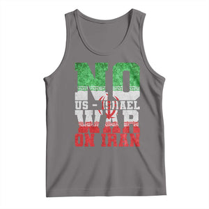 No Us Israel War On Iran Tank Top Anti War Political Protest Statement TS12 Deep Heather Print Your Wear
