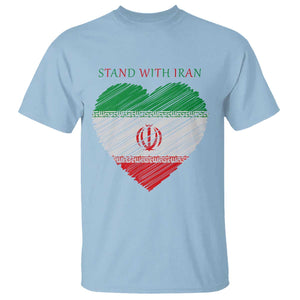 Stand With Iran T Shirt Anti War Political Protest Statement TS12 Light Blue Print Your Wear