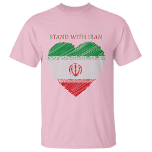 Stand With Iran T Shirt Anti War Political Protest Statement TS12 Light Pink Print Your Wear