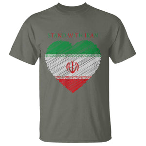 Stand With Iran T Shirt Anti War Political Protest Statement TS12 Military Green Print Your Wear