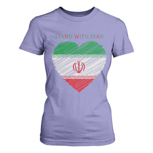 Stand With Iran T Shirt For Women Anti War Political Protest Statement TS12 Violet Print Your Wear