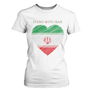 Stand With Iran T Shirt For Women Anti War Political Protest Statement TS12 White Print Your Wear