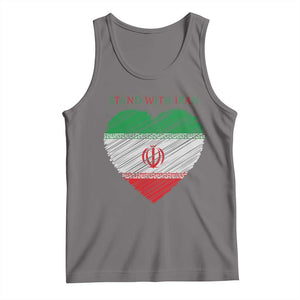 Stand With Iran Tank Top Anti War Political Protest Statement TS12 Deep Heather Print Your Wear