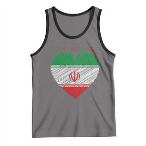 Stand With Iran Tank Top Anti War Political Protest Statement TS12 Deep Heather Black Print Your Wear