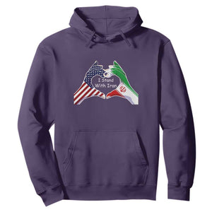 I Stand With Iran Hoodie Support Iranian People For Peace TS12 Purple Print Your Wear
