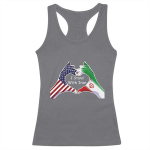 I Stand With Iran Racerback Tank Top Support Iranian People For Peace TS12 Charcoal Print Your Wear