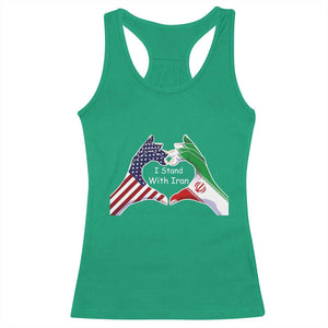 I Stand With Iran Racerback Tank Top Support Iranian People For Peace TS12 Irish Green Print Your Wear