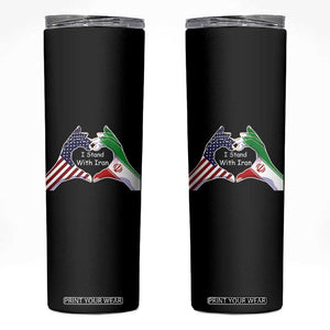 I Stand With Iran Skinny Tumbler Support Iranian People For Peace TS12 Black Print Your Wear