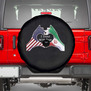 I Stand With Iran Spare Tire Cover Support Iranian People For Peace TS12 Black Print Your Wear