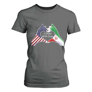 I Stand With Iran T Shirt For Women Support Iranian People For Peace TS12 Dark Heather Print Your Wear